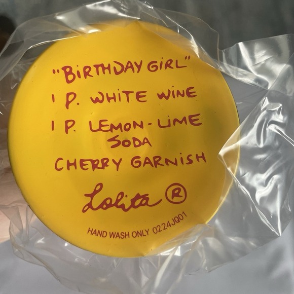 LOLITA HANDPAINTED "BIRTHDAY GIRL" STEMMED WINE GLASS 15OZ - I LOVE MY WINE - Picture 9 of 10